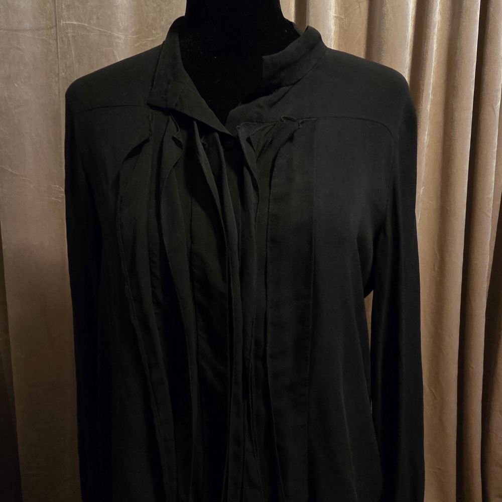 Theory Black Sheer Top